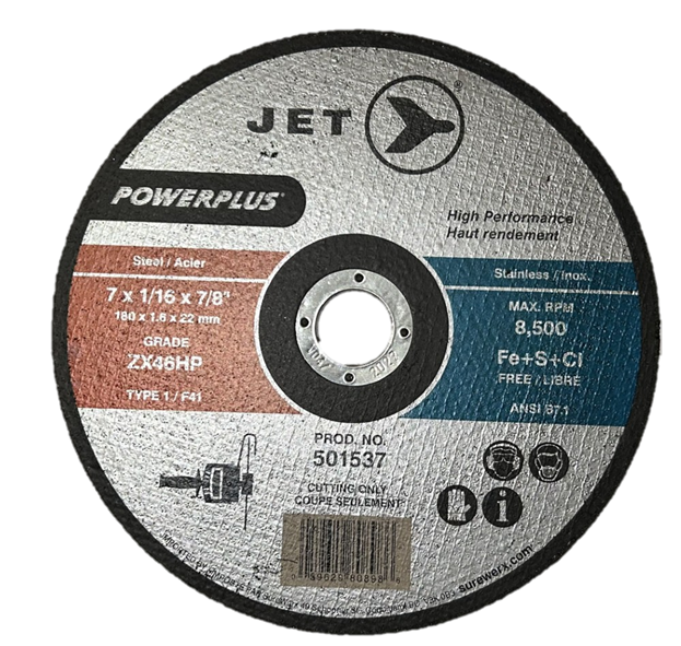 JET ZX46HP PowerPlus Cut-Off Wheel, 7 JET ZX46HP PowerPlus Cut-Off Wheel, 7