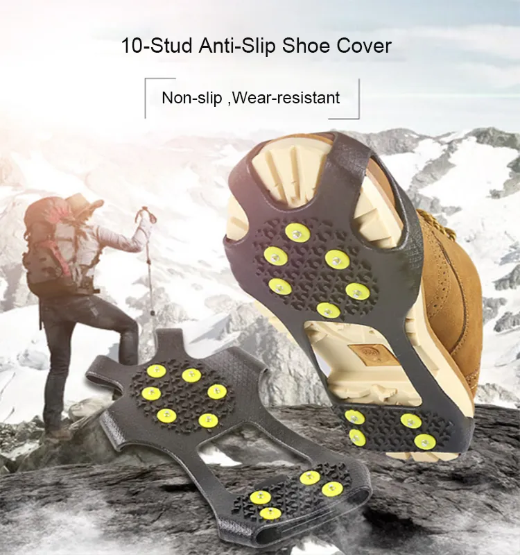 Anti Slip 10 Stud Ice Cleats