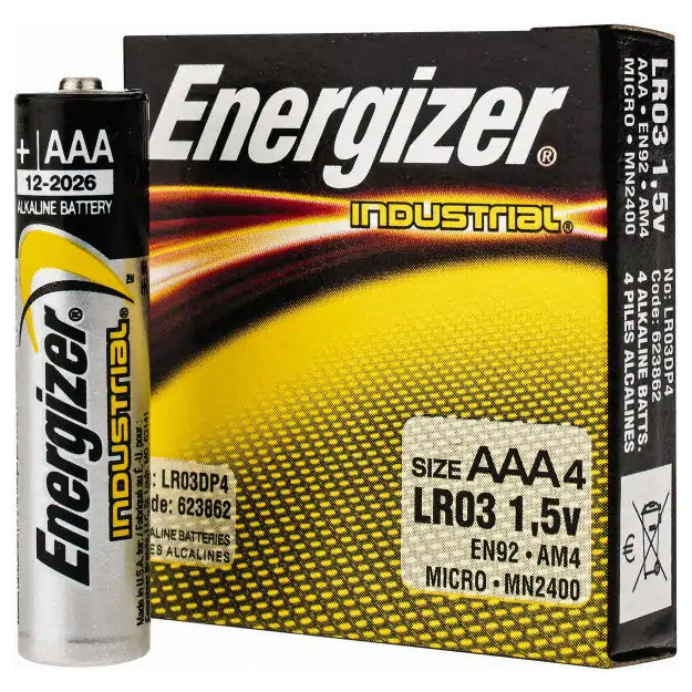 ENERGIZER Alkaline Industrial 4-AAA Batteries