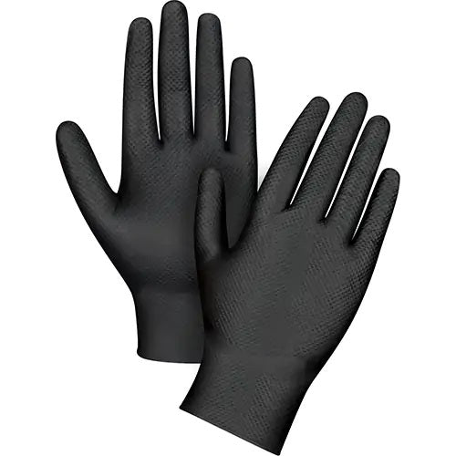 Heavyweight Tactile Grip Examination Gloves, Large, Nitrile, 8-mil, Powder-Free, Black