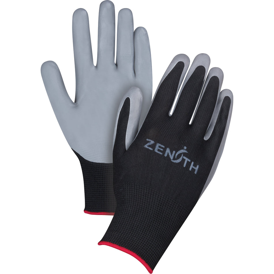 Premium Comfort Coated Gloves, 9/Large, Nitrile Coating, 13 Gauge, Polyester Shell